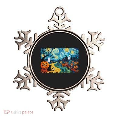 Funny Classic Van Gogh Inspired Halloween Scene Ornament