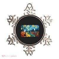 Funny Classic Van Gogh Inspired Halloween Scene Ornament thumb 0