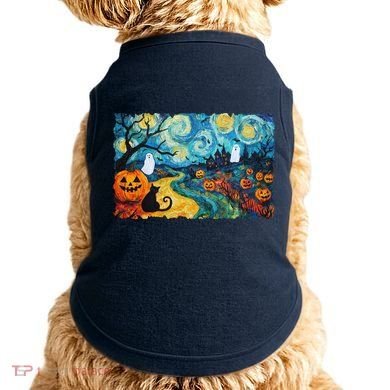 Funny Classic Van Gogh Inspired Halloween Scene Doggie Tank