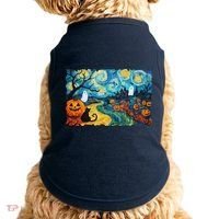 Funny Classic Van Gogh Inspired Halloween Scene Doggie Tank thumb 0