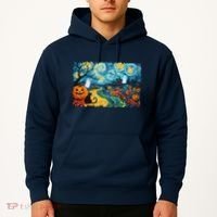Funny Classic Van Gogh Inspired Halloween Scene Hoodie thumb 2