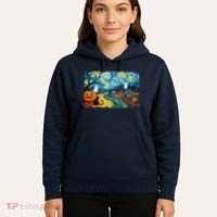 Funny Classic Van Gogh Inspired Halloween Scene Hoodie thumb 5