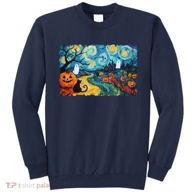 Funny Classic Van Gogh Inspired Halloween Scene Sweatshirt