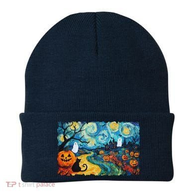 Funny Classic Van Gogh Inspired Halloween Scene Beanie