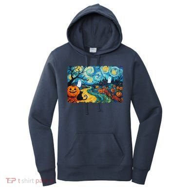 Funny Classic Van Gogh Inspired Halloween Scene Women's Hoodie