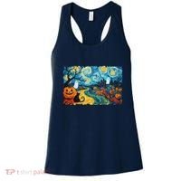 Funny Classic Van Gogh Inspired Halloween Scene Women's Tank Top thumb 0