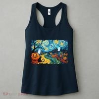 Funny Classic Van Gogh Inspired Halloween Scene Women's Tank Top thumb 3