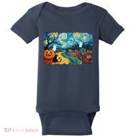 Funny Classic Van Gogh Inspired Halloween Scene Baby Bodysuit thumb 0