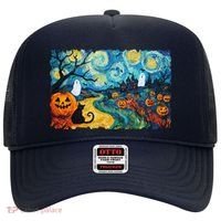 Funny Classic Van Gogh Inspired Halloween Scene Hat thumb 0