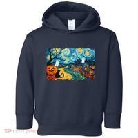 Funny Classic Van Gogh Inspired Halloween Scene Toddler Hoodie thumb 0