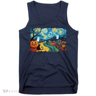 Funny Classic Van Gogh Inspired Halloween Scene Tank Top