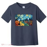 Funny Classic Van Gogh Inspired Halloween Scene Toddler T-Shirt thumb 0