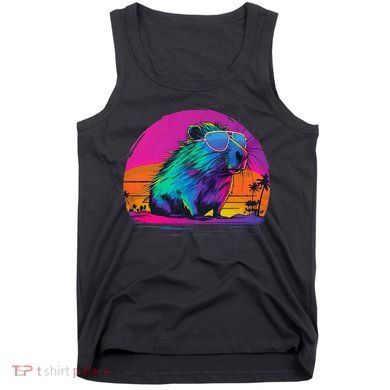 Funny Capybara Vintage Rodent Retro Vaporwave Aesthetic Goth Tank Top