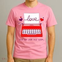 Funny Cute Valentines Day You Are Just My Type Typewriter Love T-Shirt thumb 3