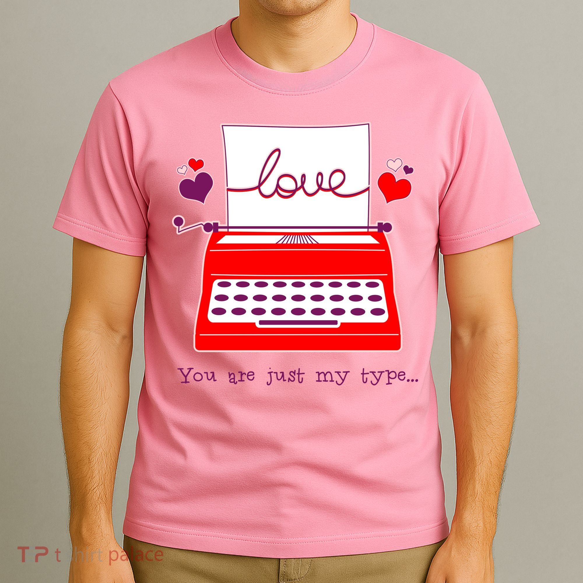 Funny Cute Valentines Day You Are Just My Type Typewriter Love T-Shirt