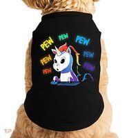 Funny Cute Video Gaming Rainbow Unicorn Pew Pew Doggie Tank thumb 0