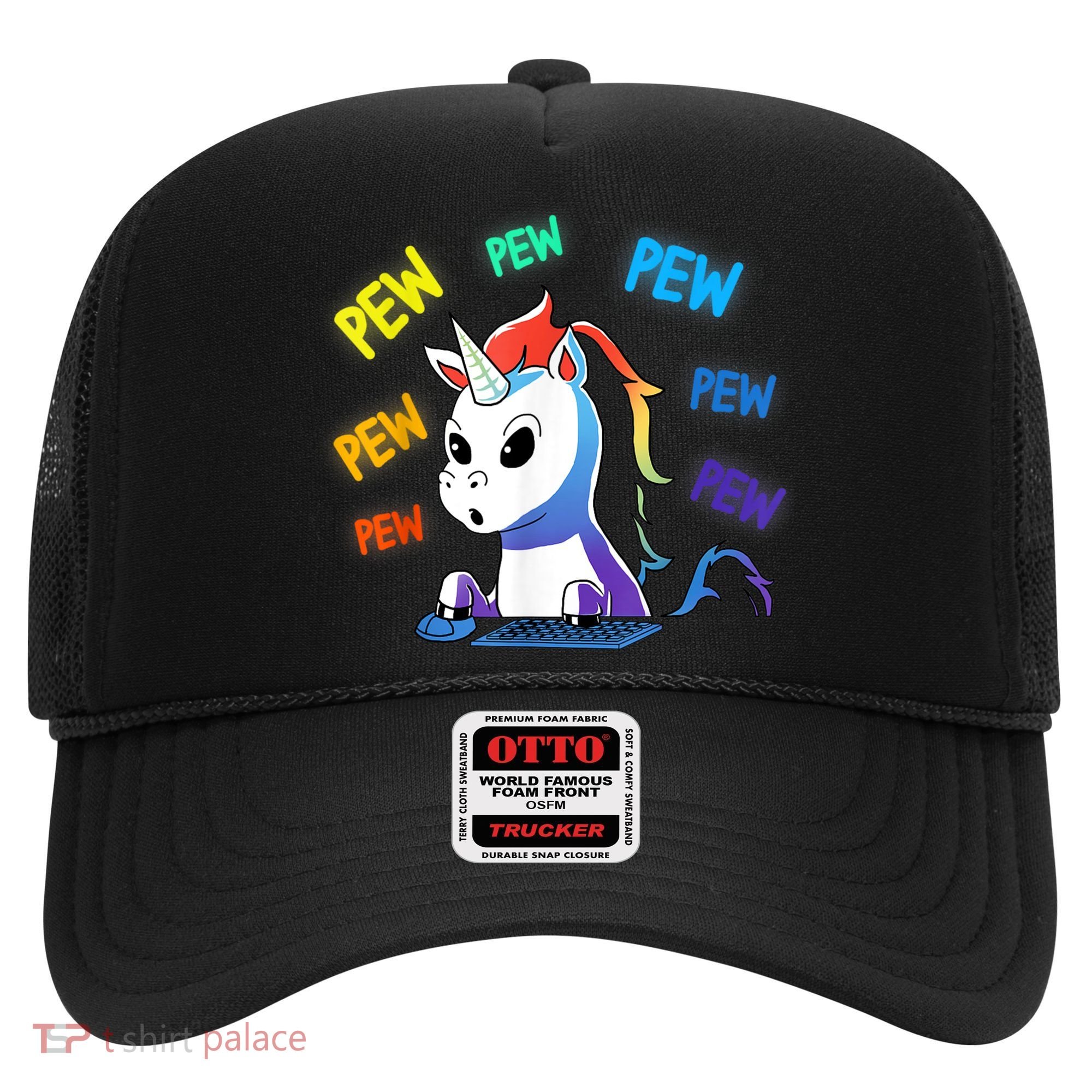 Funny Cute Video Gaming Rainbow Unicorn Pew Pew Hat