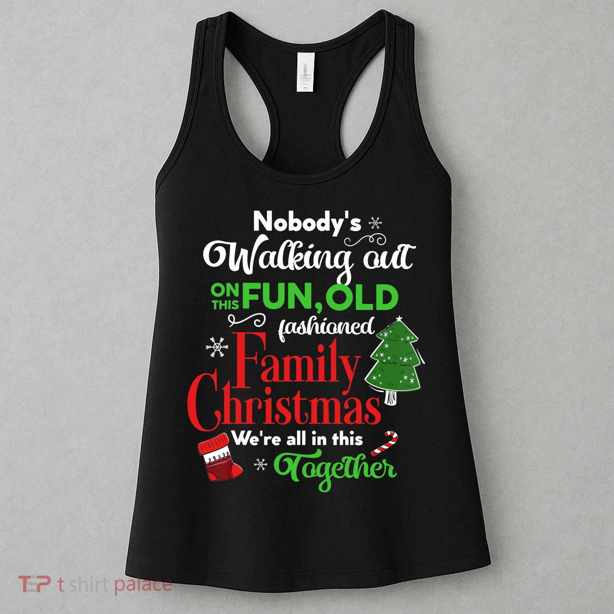 Family Christmas Vacation Pajamas Funny XMAS Ugly Christmas Women's Tank Top