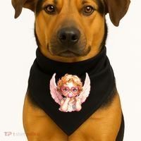 Funny Cute Valentines Day Cupid Bubble Gum USA-Made Doggie Bandana thumb 1