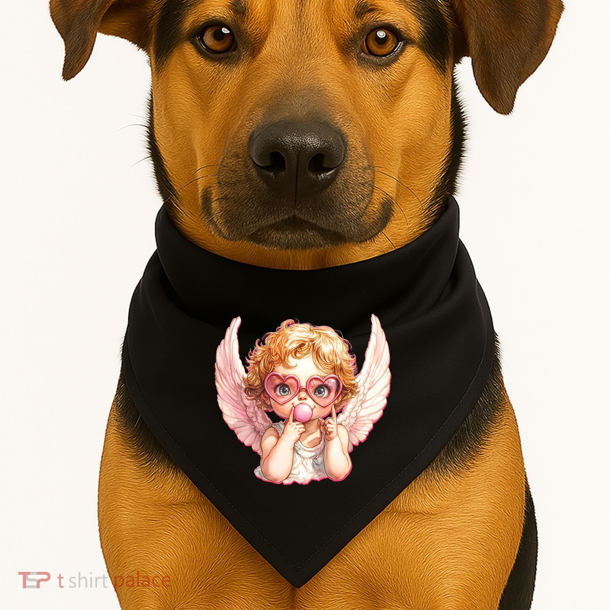 Funny Cute Valentines Day Cupid Bubble Gum USA-Made Doggie Bandana