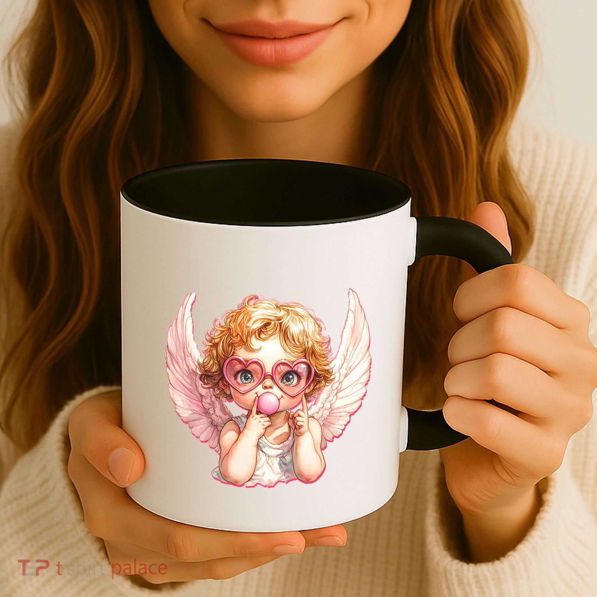 Funny Cute Valentines Day Cupid Bubble Gum Coffee Mug