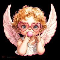 Funny Cute Valentines Day Cupid Bubble Gum Women's Hoodie thumb 2