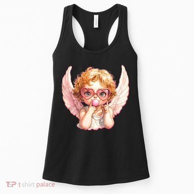 Funny Cute Valentines Day Cupid Bubble Gum Women's Tank Top