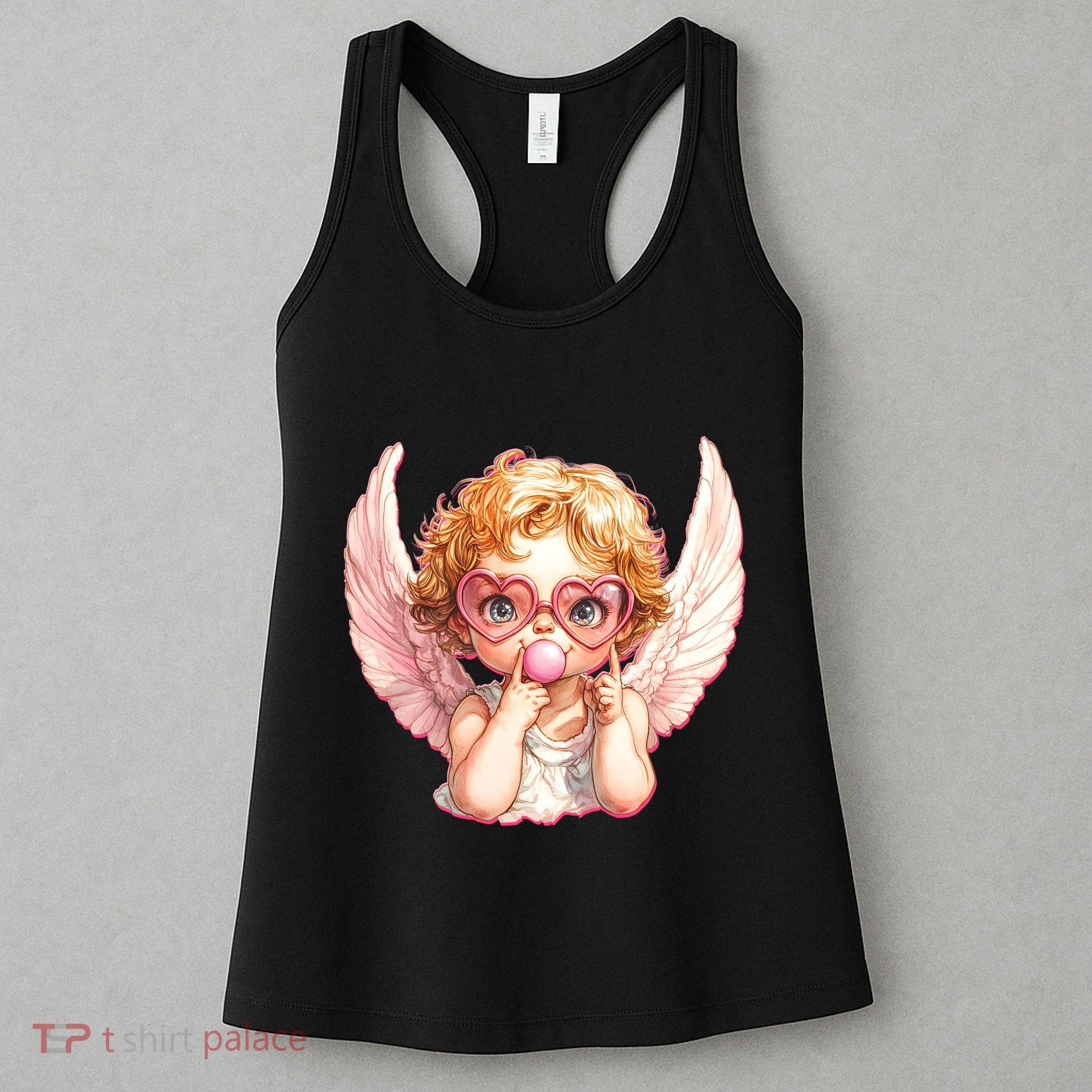 Funny Cute Valentines Day Cupid Bubble Gum Women's Tank Top