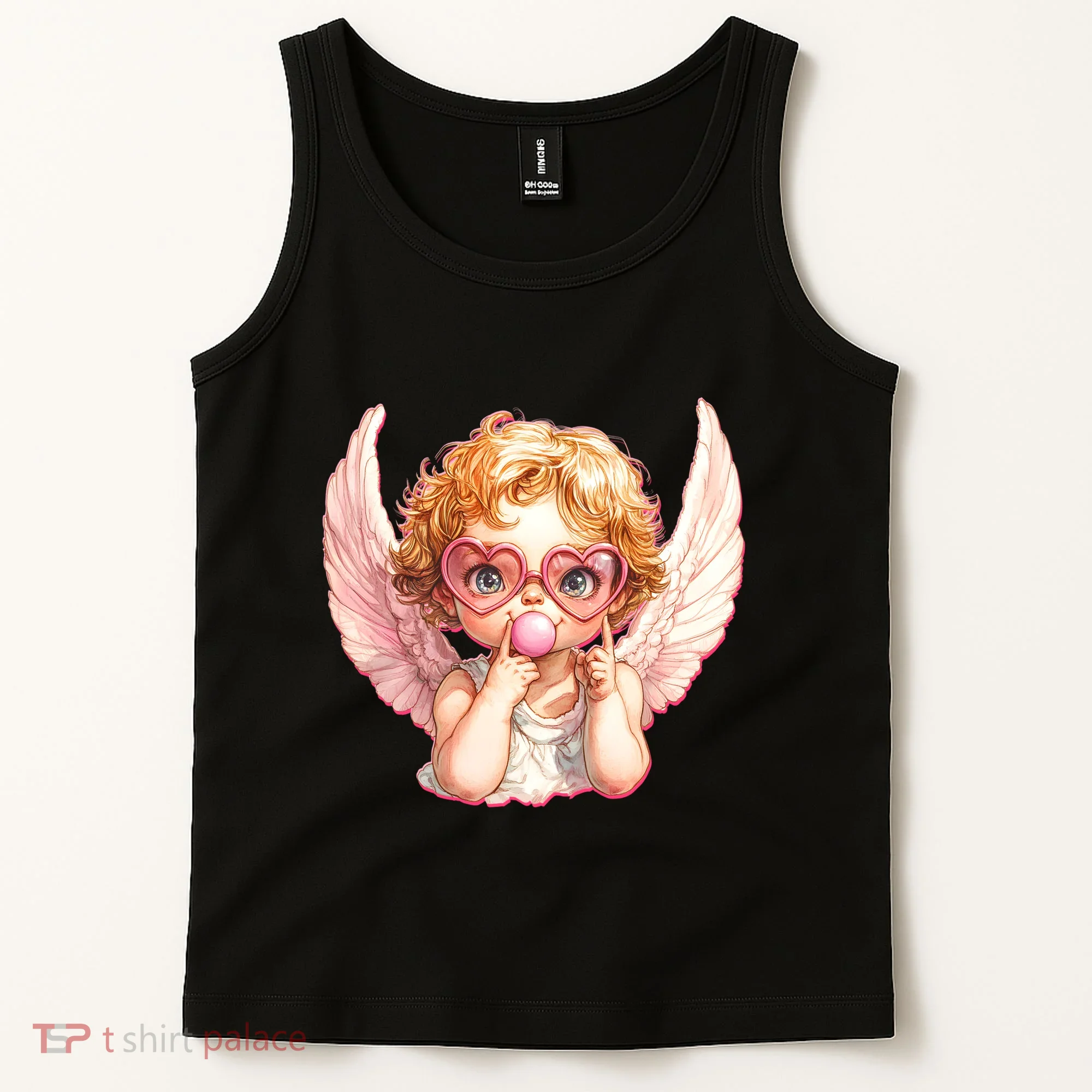 Funny Cute Valentines Day Cupid Bubble Gum Tank Top