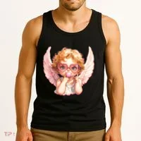Funny Cute Valentines Day Cupid Bubble Gum Tank Top thumb 3