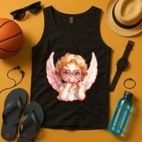 Funny Cute Valentines Day Cupid Bubble Gum Tank Top thumb 4
