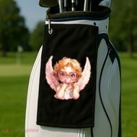 Funny Cute Valentines Day Cupid Bubble Gum Golf Towel thumb 2