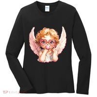 Funny Cute Valentines Day Cupid Bubble Gum Women's Long Sleeve Shirt thumb 0