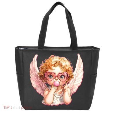 Funny Cute Valentines Day Cupid Bubble Gum Tote Bag