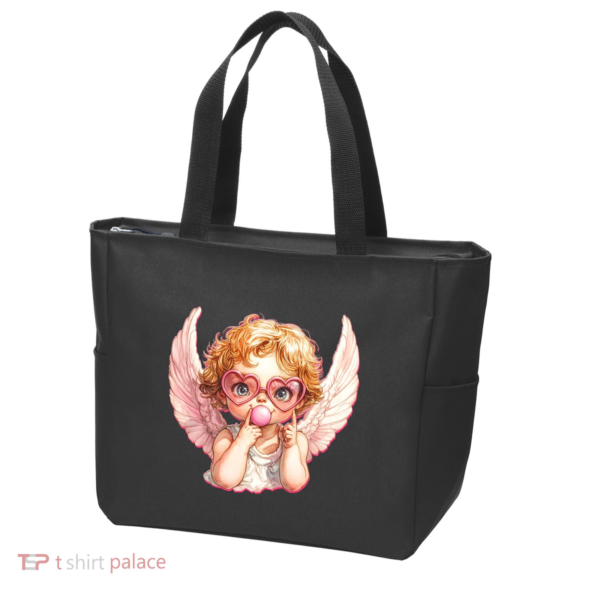 Funny Cute Valentines Day Cupid Bubble Gum Tote Bag