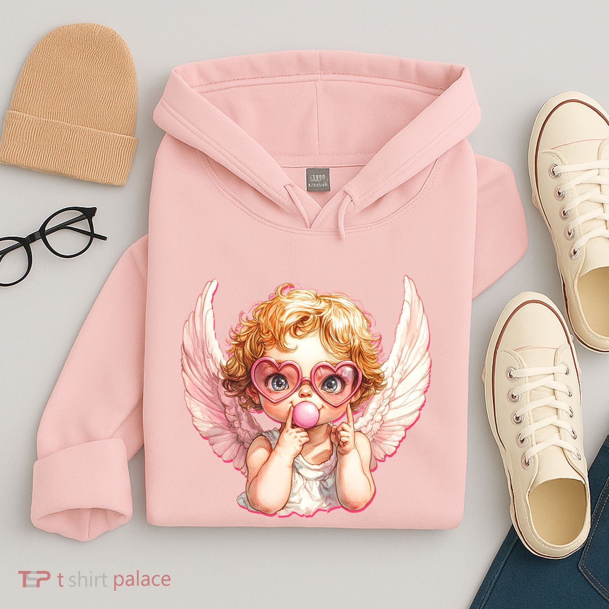Funny Cute Valentines Day Cupid Bubble Gum Hoodie