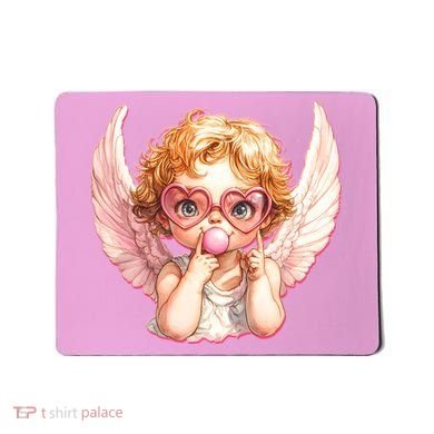 Funny Cute Valentines Day Cupid Bubble Gum Mousepad