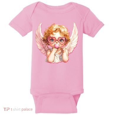 Funny Cute Valentines Day Cupid Bubble Gum Baby Bodysuit