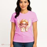 Funny Cute Valentines Day Cupid Bubble Gum Women's T-Shirt thumb 4
