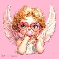 Funny Cute Valentines Day Cupid Bubble Gum Women's T-Shirt thumb 6