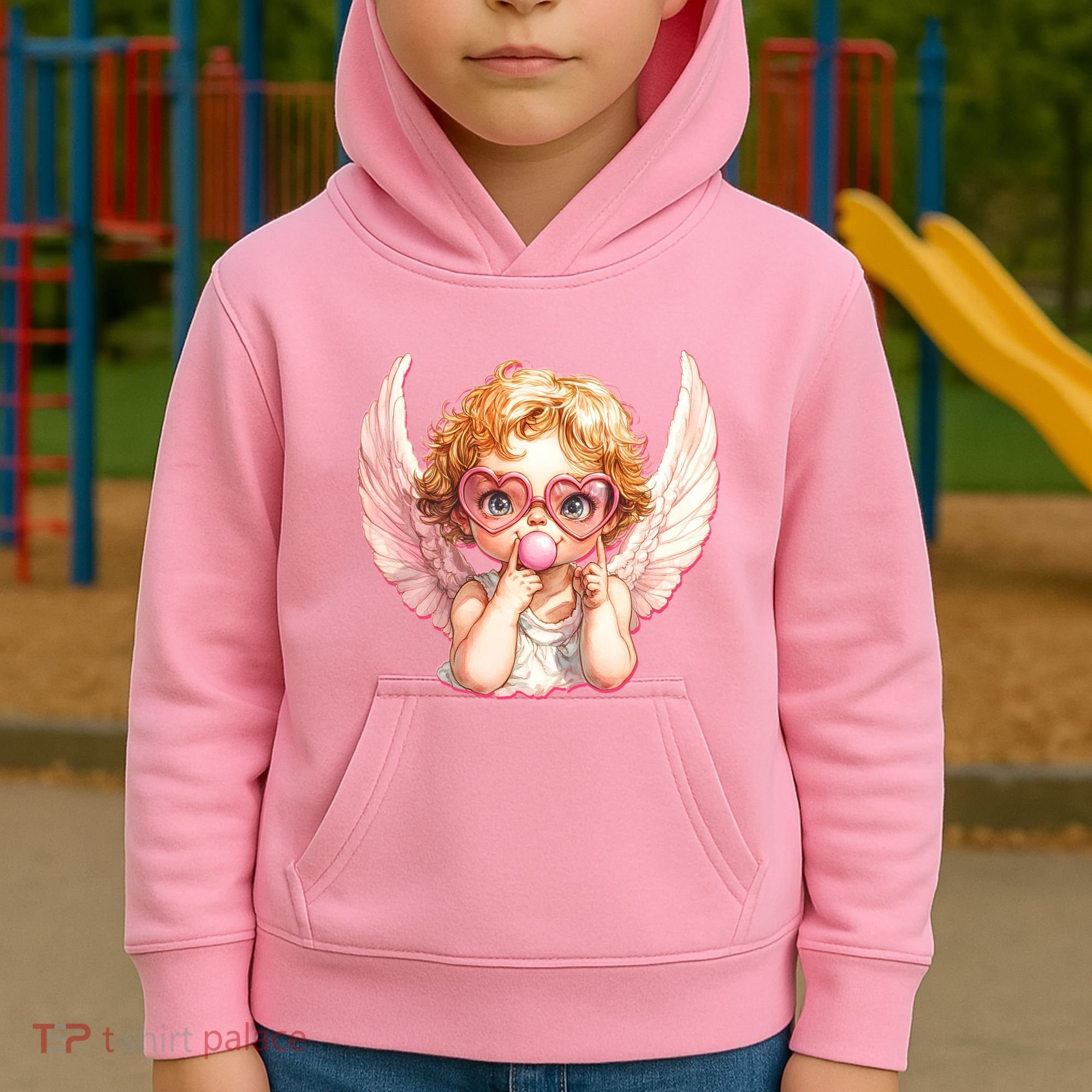 Funny Cute Valentines Day Cupid Bubble Gum Kids Hoodie