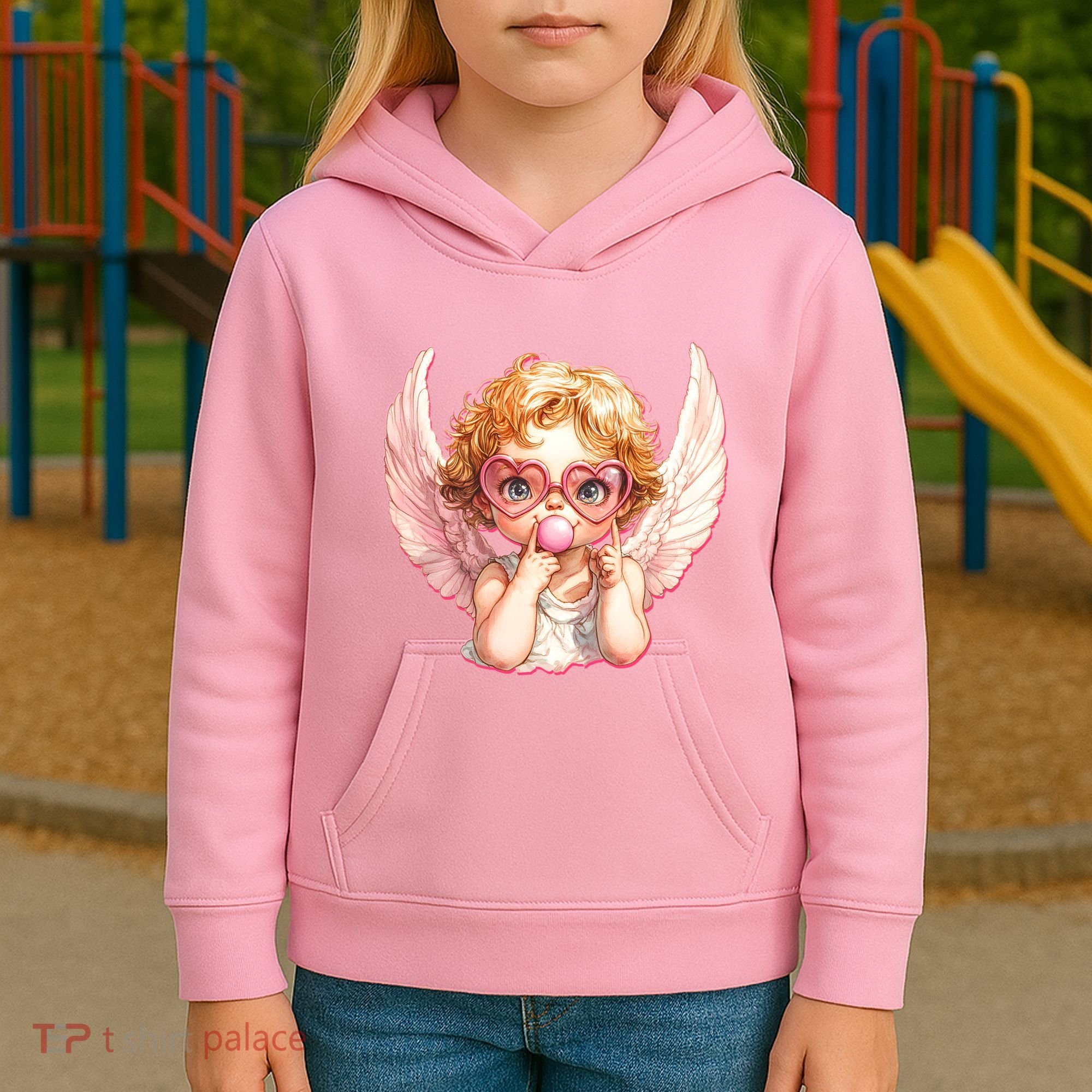 Funny Cute Valentines Day Cupid Bubble Gum Kids Hoodie