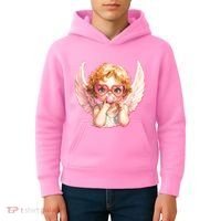 Funny Cute Valentines Day Cupid Bubble Gum Kids Hoodie thumb 4