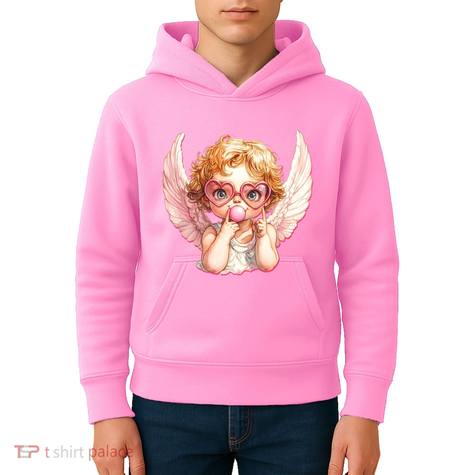 Funny Cute Valentines Day Cupid Bubble Gum Kids Hoodie