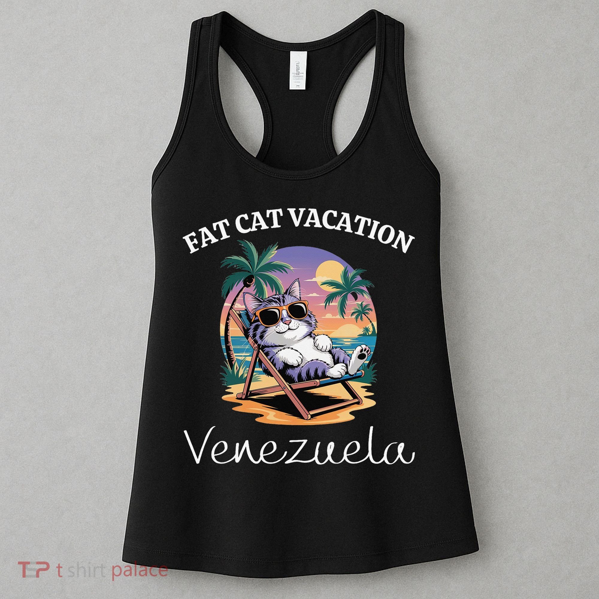 Fat Cat Vacation Venezuela Travel Venezuela Women's Tank Top