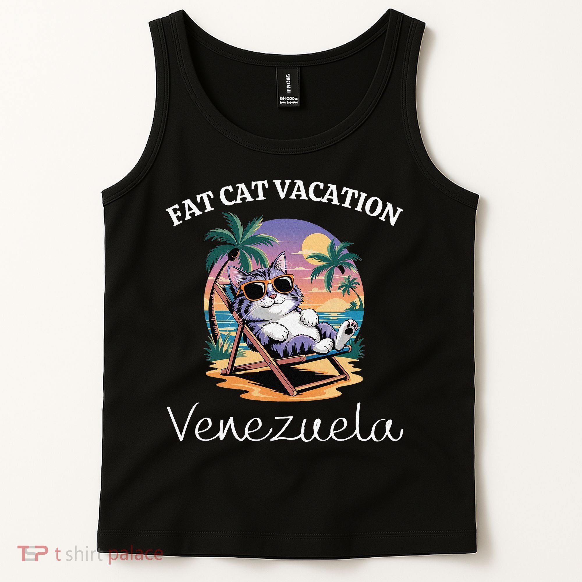 Fat Cat Vacation Venezuela Travel Venezuela Tank Top