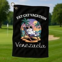 Fat Cat Vacation Venezuela Travel Venezuela Golf Towel thumb 1