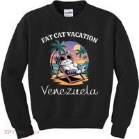Fat Cat Vacation Venezuela Travel Venezuela Kids Sweatshirt thumb 0