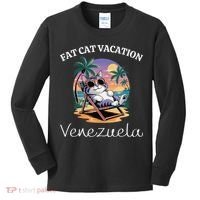 Fat Cat Vacation Venezuela Travel Venezuela Kids Long Sleeve Shirt thumb 0