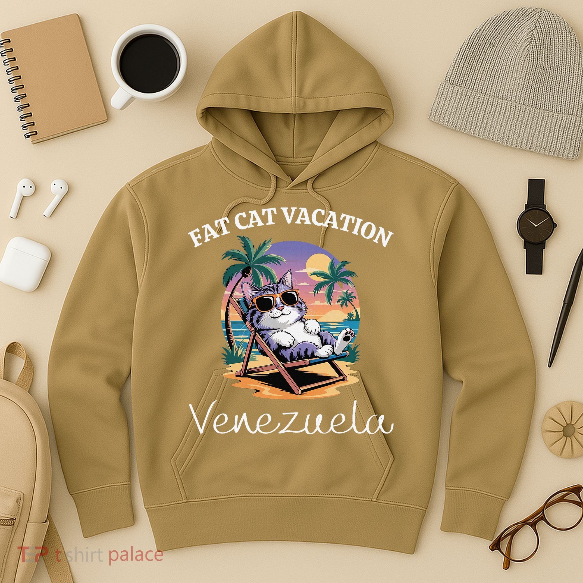 Fat Cat Vacation Venezuela Travel Venezuela Hoodie